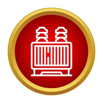 Electrical transformer power energy grid supply icon Ilustración de archivo