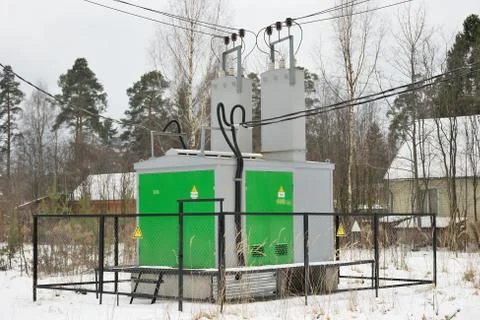 Electrical transformer substation Stock Photos