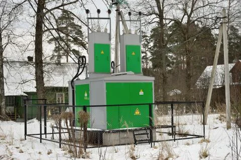 Electrical transformer substation Stock Photos