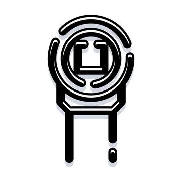 Electrical transistor component for modern electronic circuits Illustrazione stock