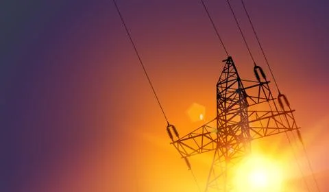 Electrical Transmission Line Stock Illustration