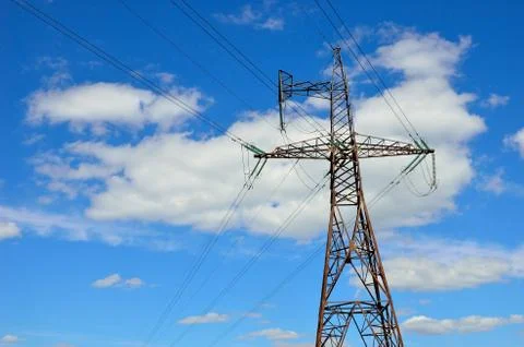 Electrical transmission pylon. Stock Photos