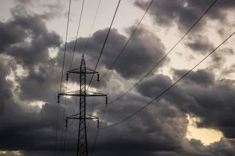 Electrical transmission tower Stock Photos