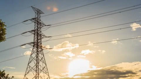 Electrical transmission tower Stock Photos