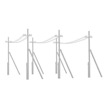Electrical transmission tower pylon Illustrazione stock