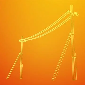 Electrical transmission tower pylon. Wireframe vector illustration イラスト素材
