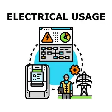 Electrical usage tracking and energy management system concept Stock Illustration