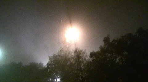 Electrical utility high voltage line transformer explodes and burns Видео 1008323