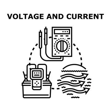 Electrical voltage and current measurement concept Illustrazione stock