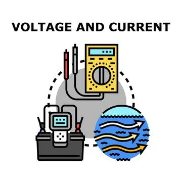 Electrical voltage and current measurement concept Stock Illustration