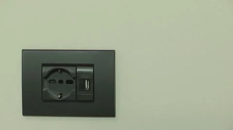 An electrical wall outlet with USB Stock Footage 61553565