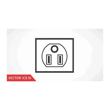 Electrical wall socket outlet icon for power and energy design Illustrazione stock