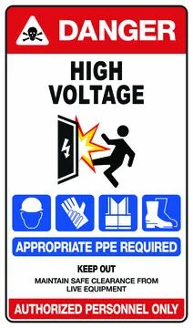 Electrical Warning Labels for Panels and High Voltage Illustrazione stock