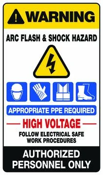 Electrical Warning Labels for Panels and High Voltage Stock Illustration