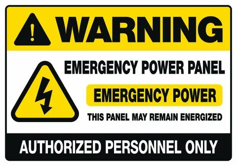Electrical Warning Labels Set for Panels and High Voltage Equipment Safety Stock Illustration