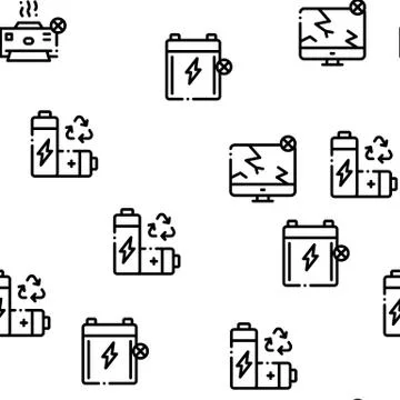 Electrical Waste Tools Seamless Pattern Vector Stock Illustration