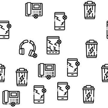 Electrical Waste Tools Seamless Pattern Vector Illustrazione stock