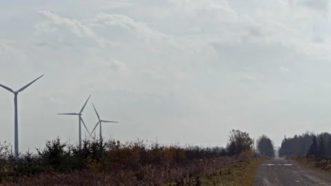 Electrical wind power. Wind farm turbine in motion. Video stock 142028062