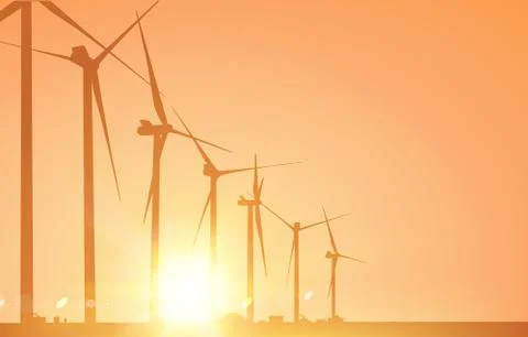 Electrical windmill Illustrazione stock