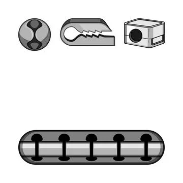 Electrical wire cable management fastening clips illustration Illustrazione stock