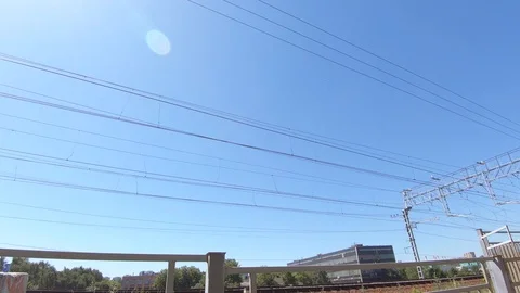 Electrical wire on the railway Vídeo Stock 111727684