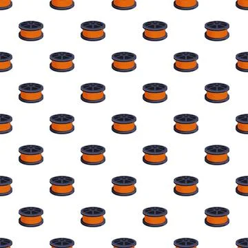 Electrical wire spools repeating pattern background Illustrazione stock