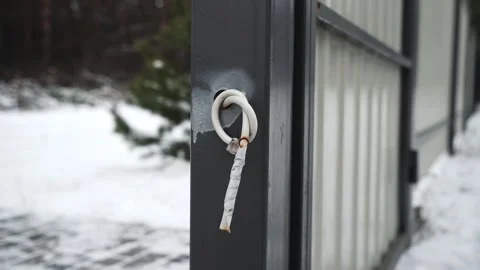 Electrical Wires are pulled out of the brick wall Stock Footage 263323429