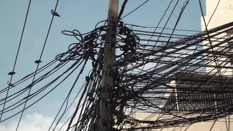 Electrical wires , A large number of electrical wires. 스톡 동영상 308217101
