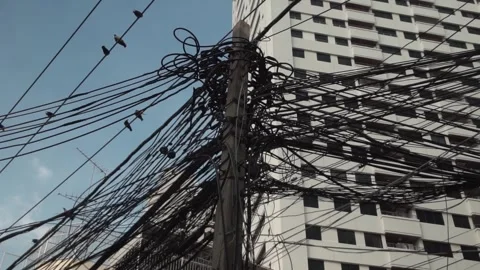 Electrical wires , A large number of electrical wires. 스톡 동영상 308217431