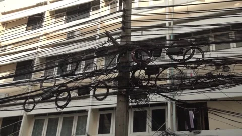 Electrical wires , A large number of electrical wires. 스톡 동영상 308217605