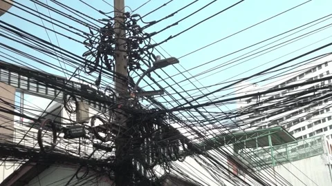 Electrical wires , A large number of electrical wires. 스톡 동영상 308218138