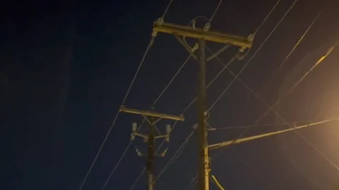 Electrical Wires at night  Stock Footage 278575832