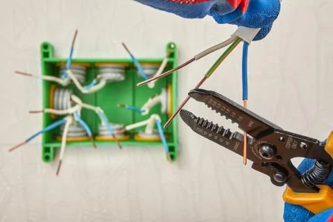 Electrical wiring and installation work service. 写真素材