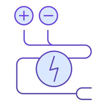 Electrical wiring flat icon. Cable vector illustration isolated on white Stock Illustration