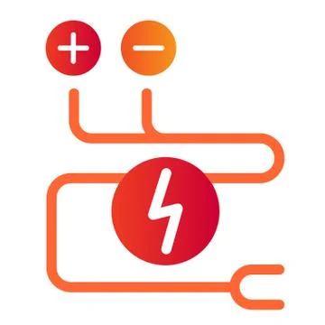 Electrical wiring flat icon. Cable vector illustration isolated on white Stock Illustration