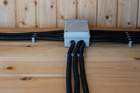 Electrical wiring in the house. Stock Photos