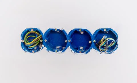 Electrical wiring in the house. Selective focus. Stock Photos