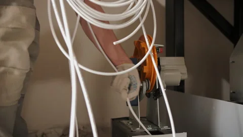 Electrical wiring installation with cable management Stock Footage 296706015