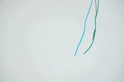 Electrical Wiring installation cables for socket. Renovation, Repair and deve Stock Photos