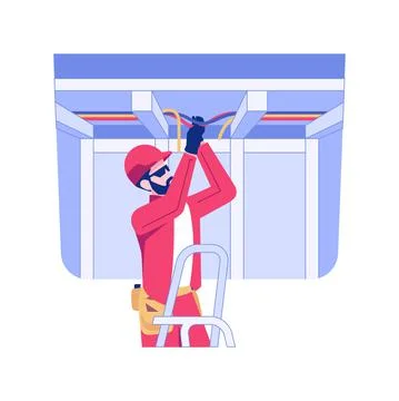 Electrical wiring isolated concept vector illustration. Stock Illustration