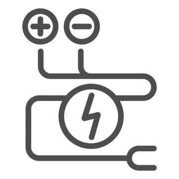 Electrical wiring line icon. Cable vector illustration isolated on white Stock Illustration