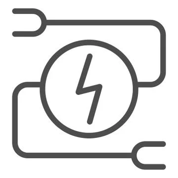Electrical wiring line icon. Car adapter vector illustration isolated on white Stock Illustration