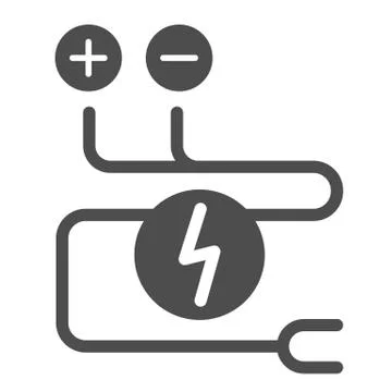 Electrical wiring solid icon. Cable vector illustration isolated on white Stock Illustration