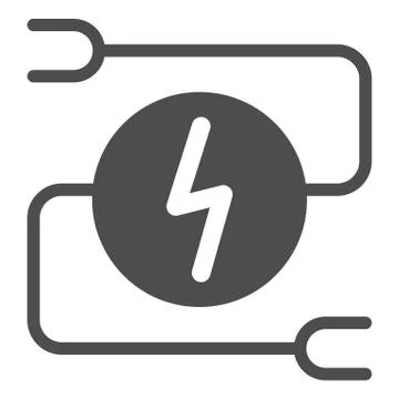 Electrical wiring solid icon. Car adapter vector illustration isolated on white Stock Illustration