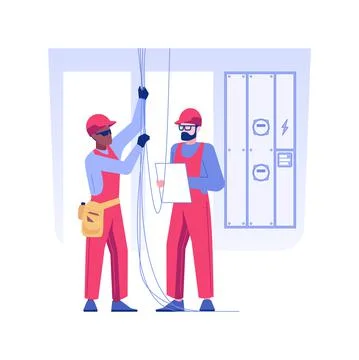 Electrical wiring systems isolated concept vector illustration. Ilustración de archivo