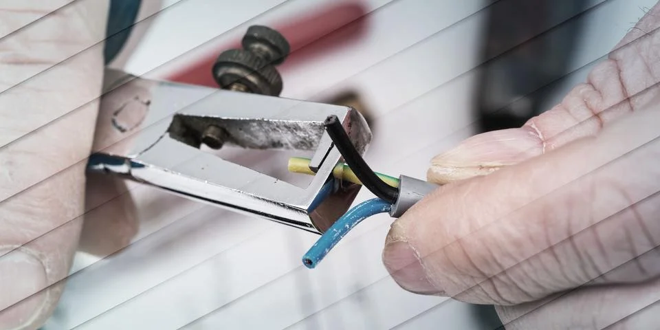 Electrical work, geometric pattern Stock Photos
