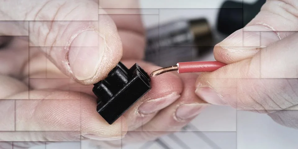 Electrical work, geometric pattern Stock Photos