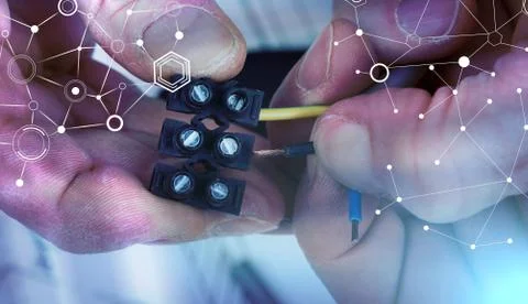 Electrical work; light effect Stock Photos