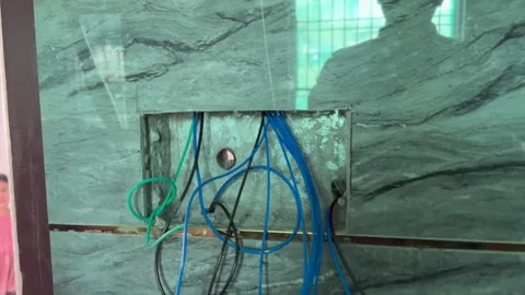 Electrical work in newly constructed house Stock Footage 320215030