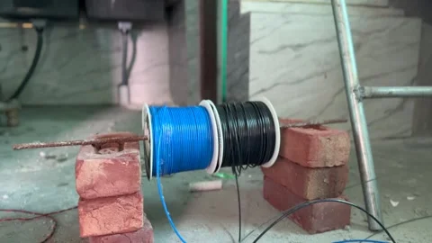 Electrical Work in Newly Constructed House Video stock 320220717